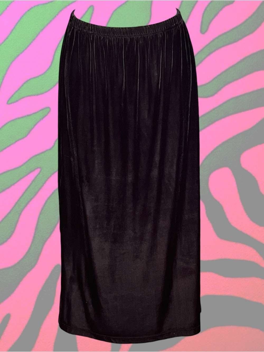 vampy tradgoth plain black velvet maxi skirt